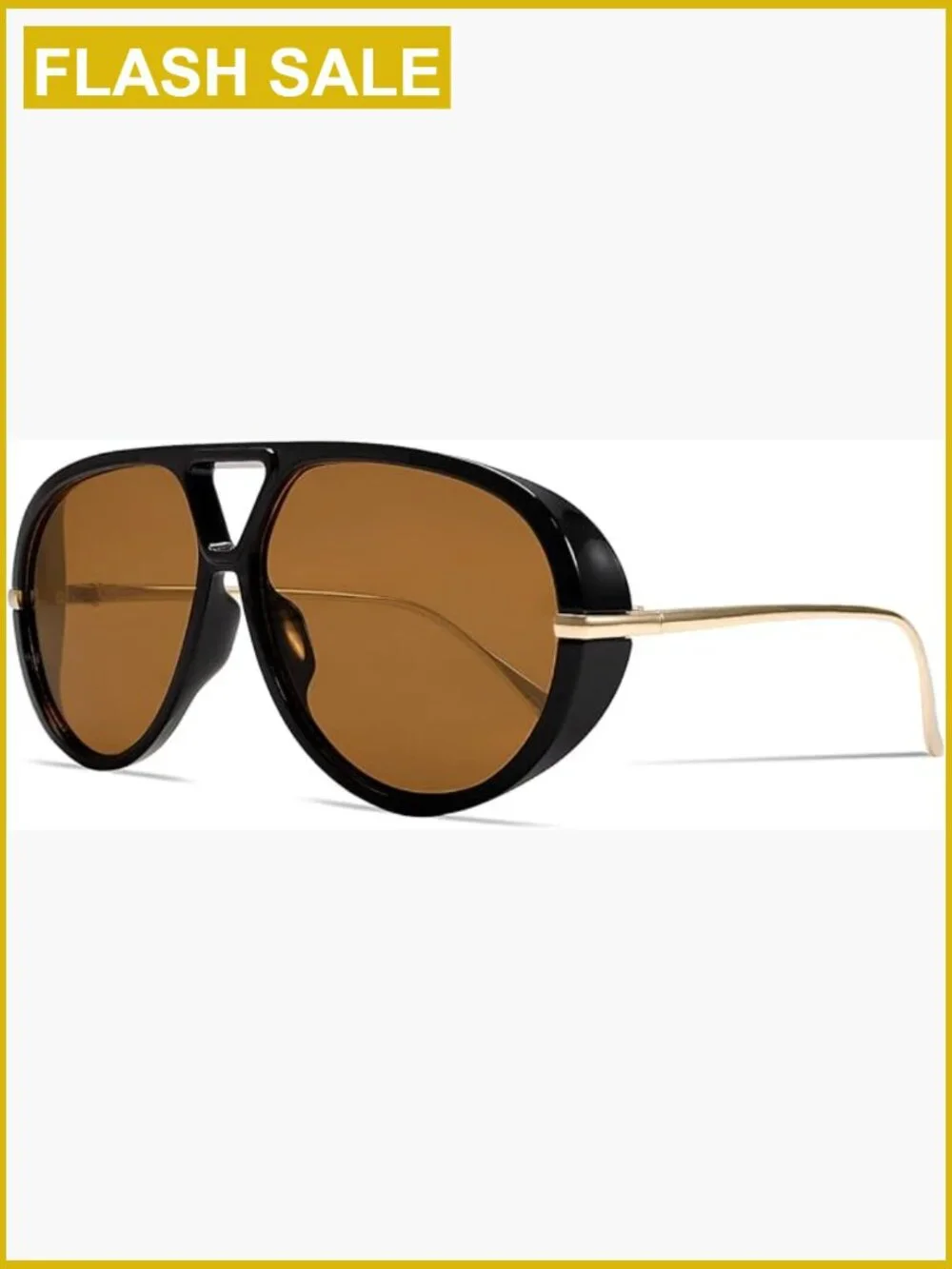 Retro Gold Oversized Aviator Sunglasses